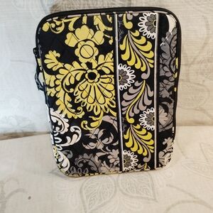 Vera Bradley Black and Yellow Floral Laptop Bag